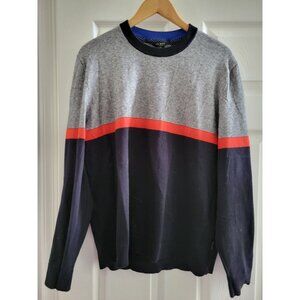 Ted Baker Mens Red Black Striped Sweater size XL Apres Ski designer Preppy
